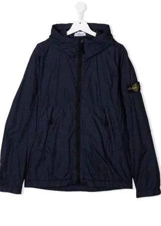 Stone Island Junior куртка с капюшоном и нашивкой-логотипом