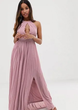Розовое плиссированное платье макси эксклюзивно для TFNC Petite-Розовый цвет