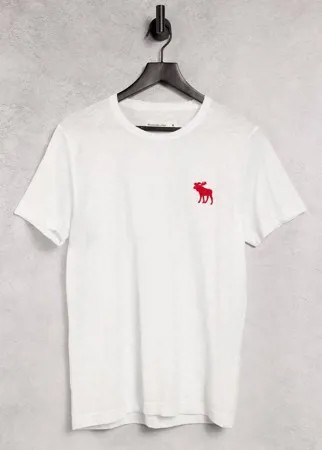 Белая футболка с логотипом Abercrombie & Fitch-Белый