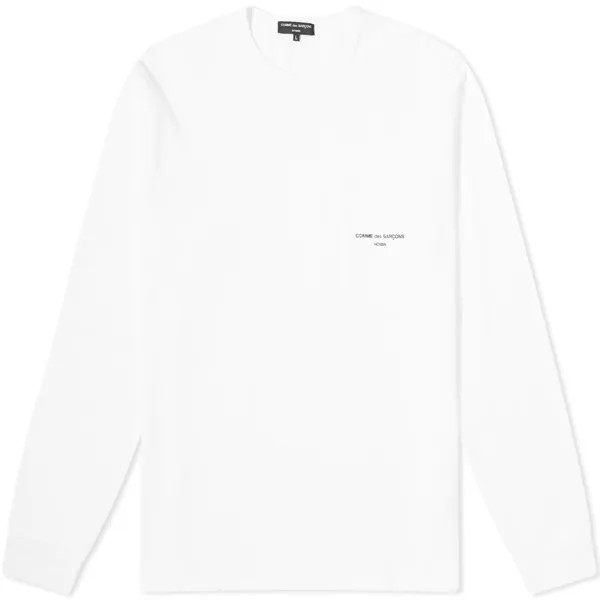 Лонгслив Comme Des Garçons Homme Pocket Logo Long Sleeve Tee, белый