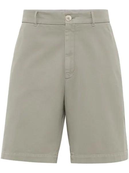 Brunello Cucinelli шорты-бермуды прямого кроя, зеленый