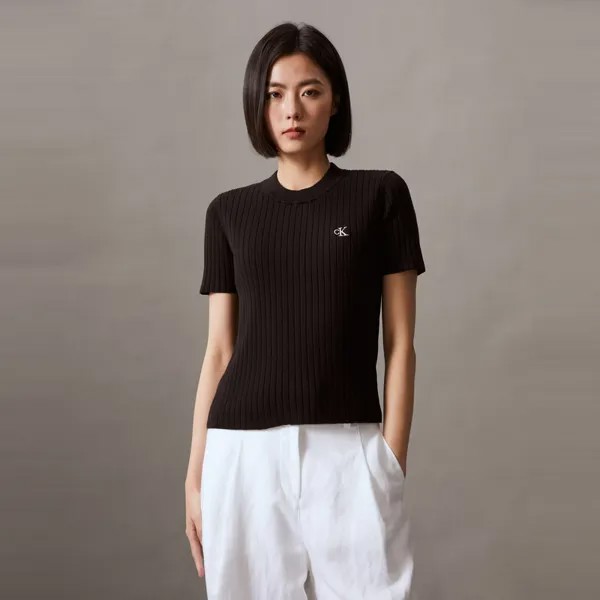 Cвитер Calvin Klein Jeans узкого кроя, черный