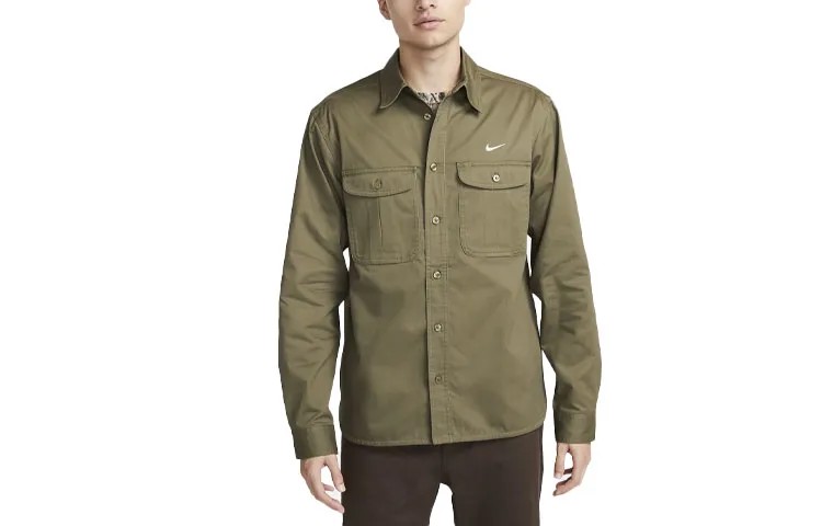 Рубашка унисекс Medium Olive Nike, оливковый