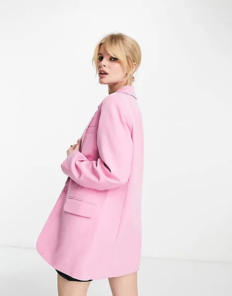 Только пиджак оверсайз розового цвета