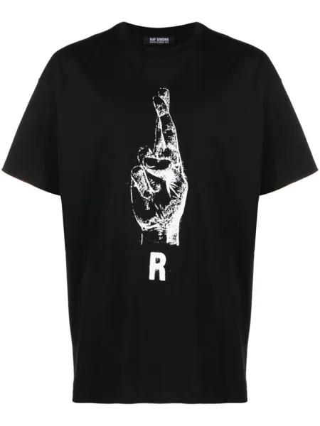 Raf Simons футболка с принтом, черный