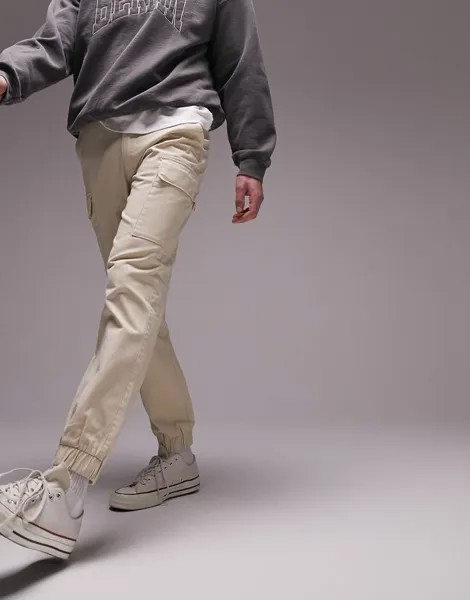 Брюки-карго скинни с двумя карманами Topman