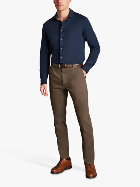 Charles Tyrwhitt Ultimate Не-железные приталенные брюки чинос, цвет мокко