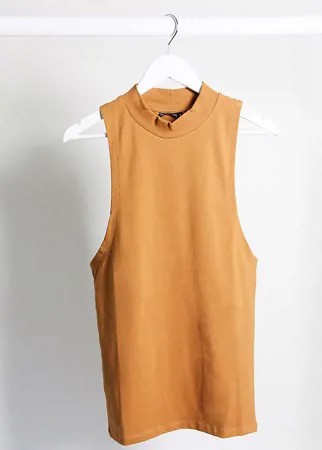 Коричневая облегающая майка-борцовка ASOS DESIGN Tall-Коричневый цвет