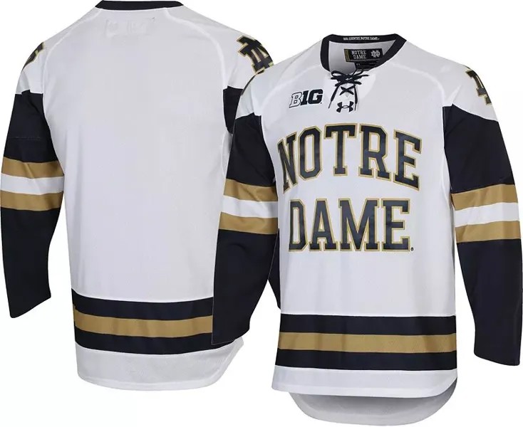 Мужская белая хоккейная майка Under Armour Notre Dame Fighting Irish White Реплика