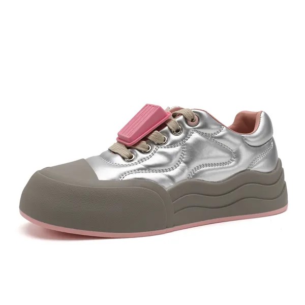Кроссовки D:FUSE SCANDINAVIA Skateboarding Shoes Women's Low-top Pink, серебряный