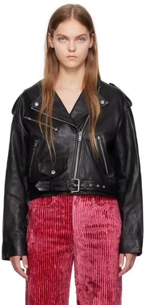 Черная кожаная куртка Audric Isabel Marant