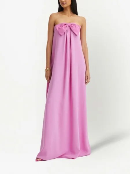 Длинное платье без бретелей Oscar de la Renta, розовый