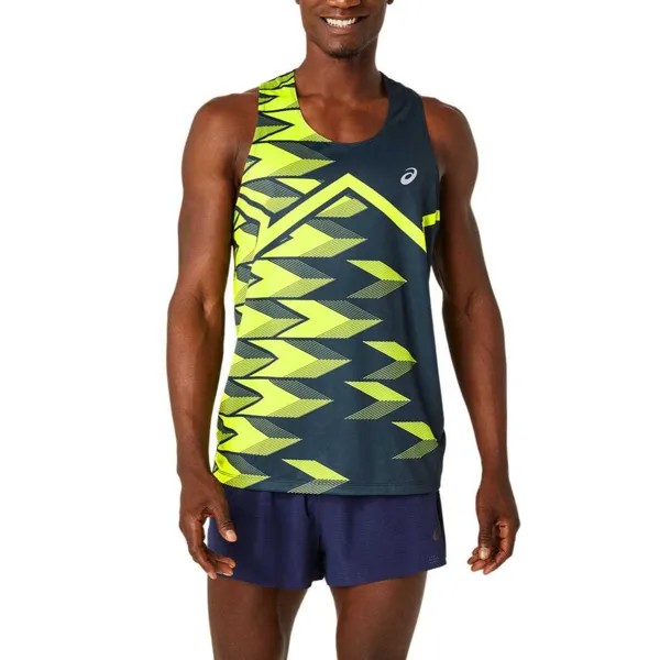 Майка мужская синий/желтый Asics, синий/желтый