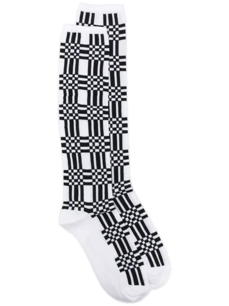 Marni носки в клетку, белый