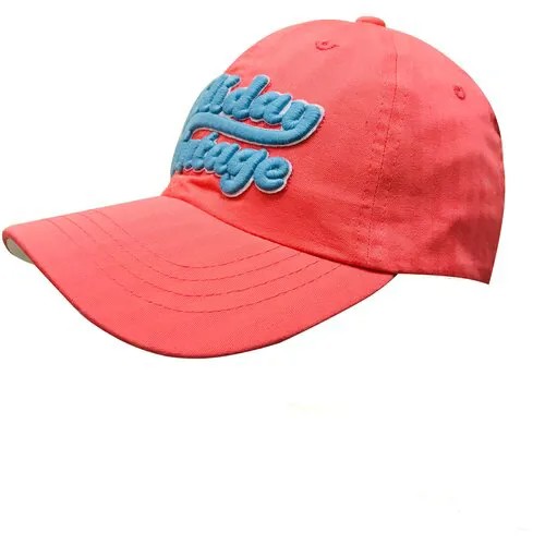 Бейсболка подростковая Be Snazzy CZD-0018 с нашивкой Holiday vintage. Цвет коралловый. Размер 54-56