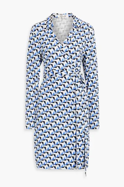 Платье Jeannie из шелкового джерси с запахом DIANE VON FURSTENBERG, синий