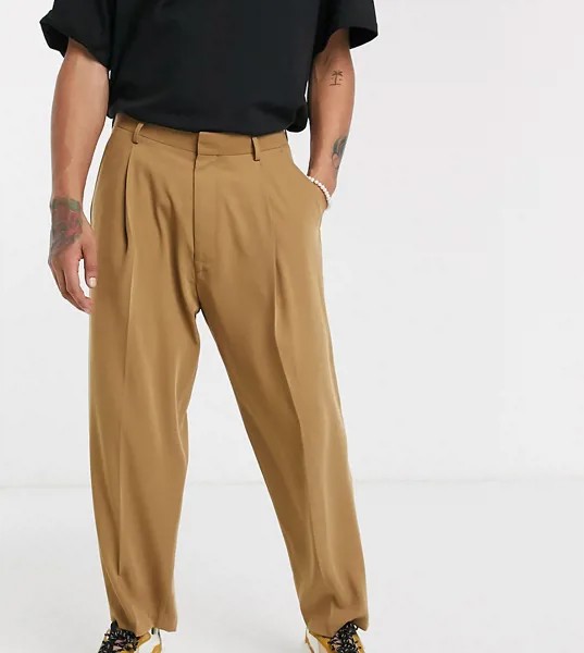 Бежевые широкие брюки Noak-Коричневый