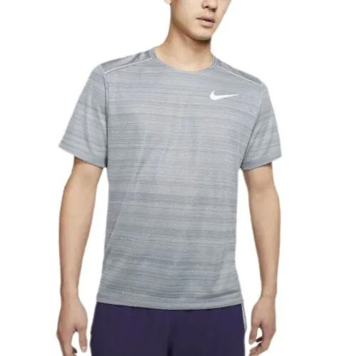 Футболка для бега Nike Miler s Running Top (мужской размер L, высокий рост), рубашка Athletic Performance, серая
