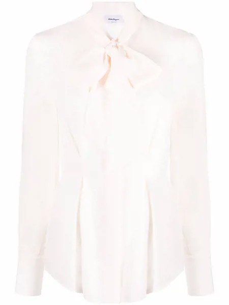 Salvatore Ferragamo bow-detailed silk shirt