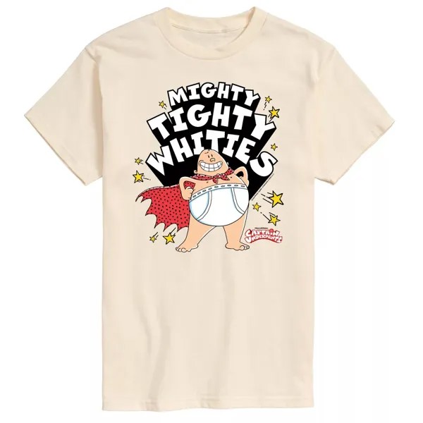 Мужские трусы-капитаны Футболка с рисунком Mighty Tighty Whiteies Licensed Character