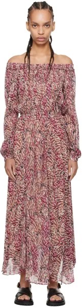 Бежево-розовое платье-макси «Волга» Isabel Marant Etoile