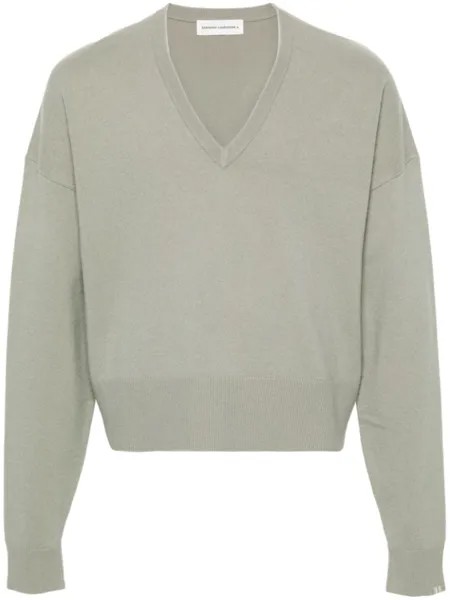 Extreme cashmere джемпер n°224 с V-образным вырезом, зеленый