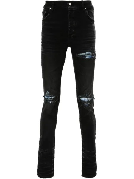 AMIRI джинсы скинни Plaid MX1 средней посадки, черный