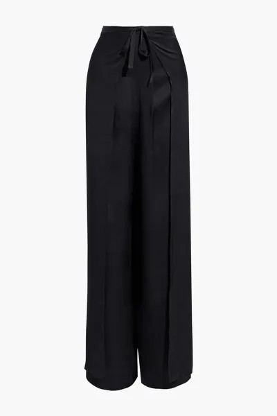 Laly широкие брюки из крепа из шелкового атласа с завязками спереди AGENT PROVOCATEUR, черный