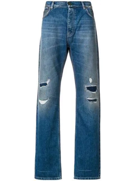 Kent & Curwen состаренные прямые джинсы