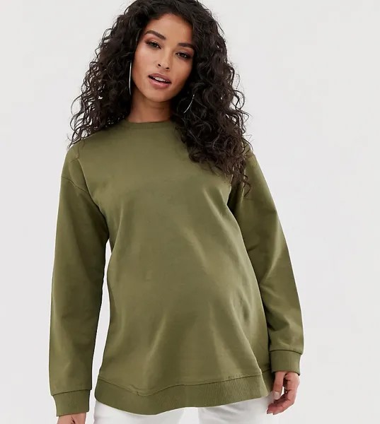 Свитшот цвета хаки ASOS DESIGN Maternity ultimate-Зеленый
