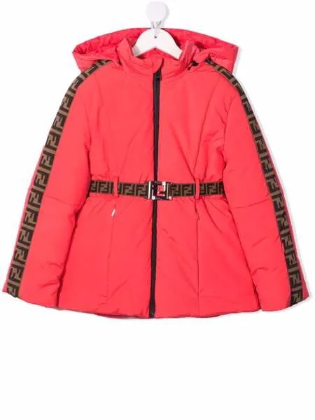 Fendi Kids пуховик с монограммой