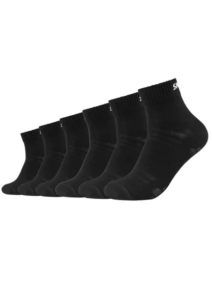 Носки Skechers Unisex 6p Basic Quarter Mesh Ventilation, черный