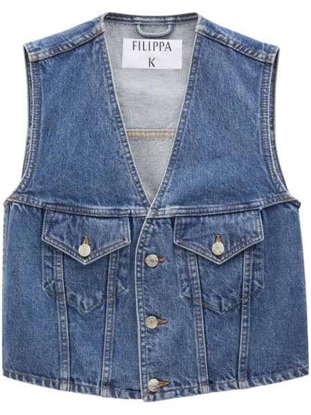 Filippa K укороченный джинсовый жилет, синий