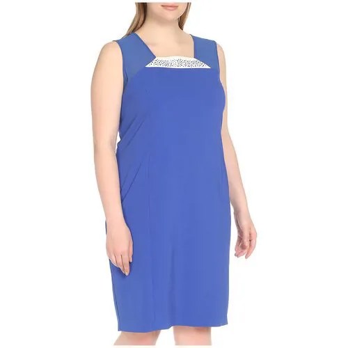 Платье Martina Roversi, гипюр, вечернее, полуприлегающее, миди, размер 52, синий