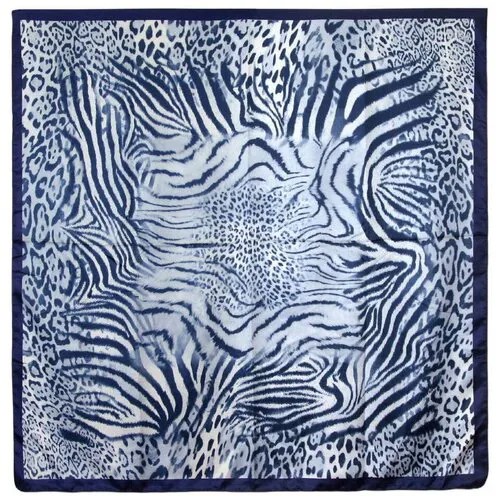 Платок Roby Foulards, 90х90 см, голубой, серый
