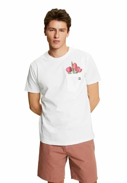 Футболка с принтом Esprit, белый