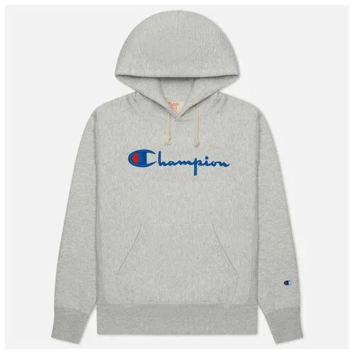 Мужская толстовка Champion Reverse Weave Script Logo Hoodie Custom Fit белый , Размер M