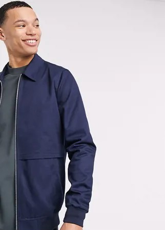 Темно-синяя куртка Харрингтон ASOS DESIGN Tall-Темно-синий