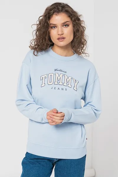 Толстовка с логотипом из органического хлопка Tommy Jeans, синий