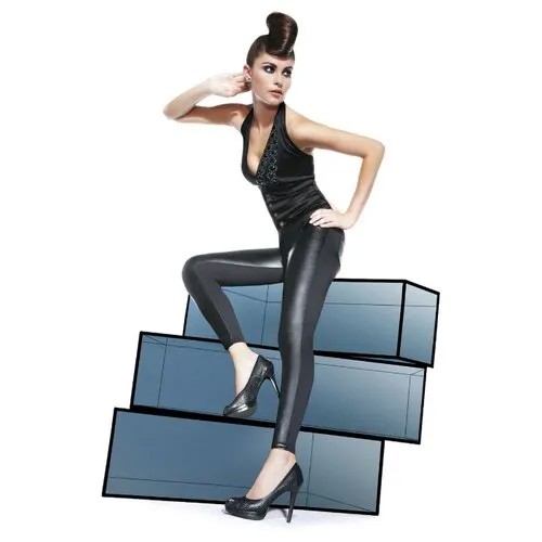 Bas Bleu Легинсы Ingrid с эффектом wet-look, черный, L