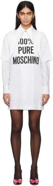 Белое мини-платье '100% Pure Moschino' Moschino