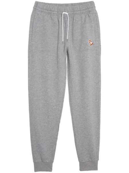 Maison Kitsuné спортивные брюки Chillax с нашивкой, серый