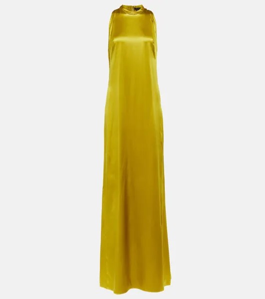Шелковое атласное платье hoyo Max Mara, нейтральный