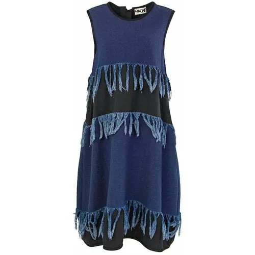 Платье Hache, повседневное, свободный силуэт, миди, размер 42, синий