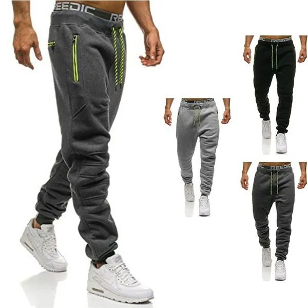 Новые моды Mens твердых цвета брюки спортивные тренировочные брюки
