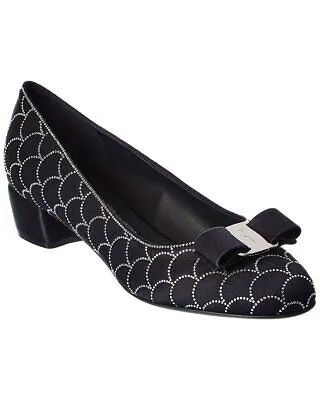 Женские атласные туфли Ferragamo Vara Bow, черные 4.5C