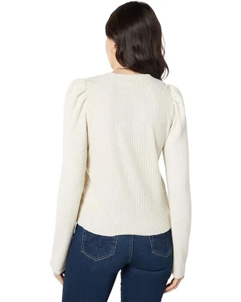 Топ Splendid London Rib Puff Sleeve Top, цвет Oat Heather