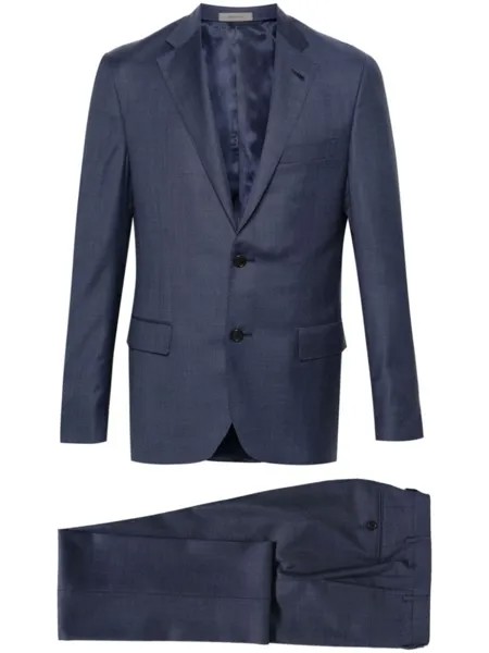 Corneliani костюм из вирджинской шерсти с однобортным пиджаком, синий
