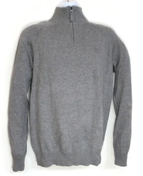 TIMBERLAND Мужской серый вязаный свитер с молнией 1/4 и воротником под горло #2515J-052