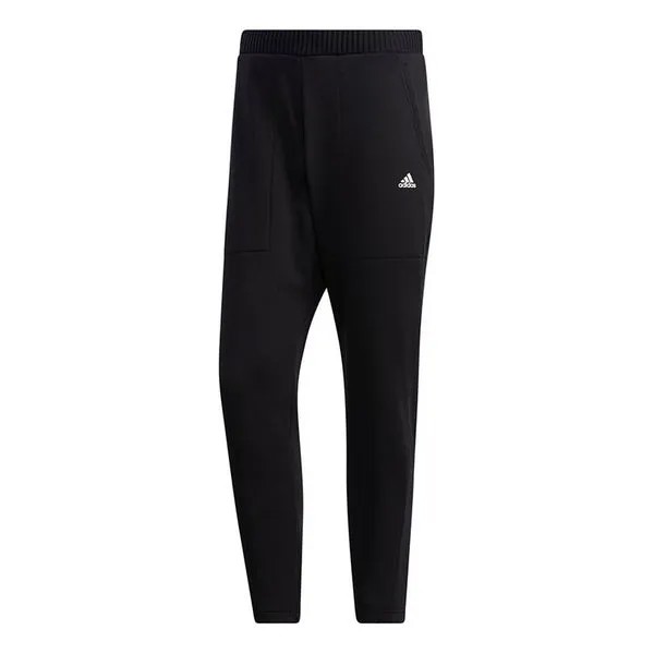 Спортивные штаны adidas Solid Color Casual Running Sports Fleece Lined Long Pants Black, черный